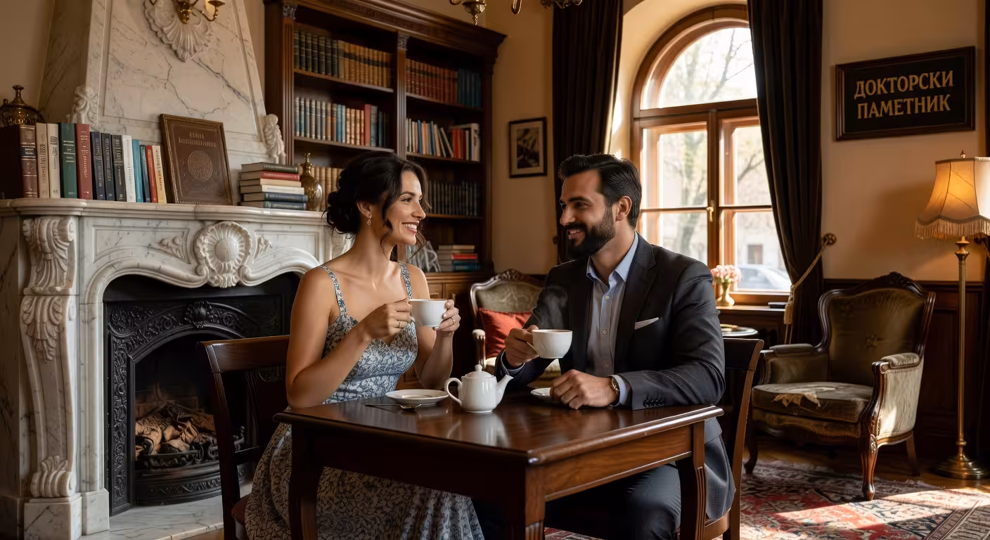 Sugar dating среща в исторично кафене в района на Докторски паметник, София